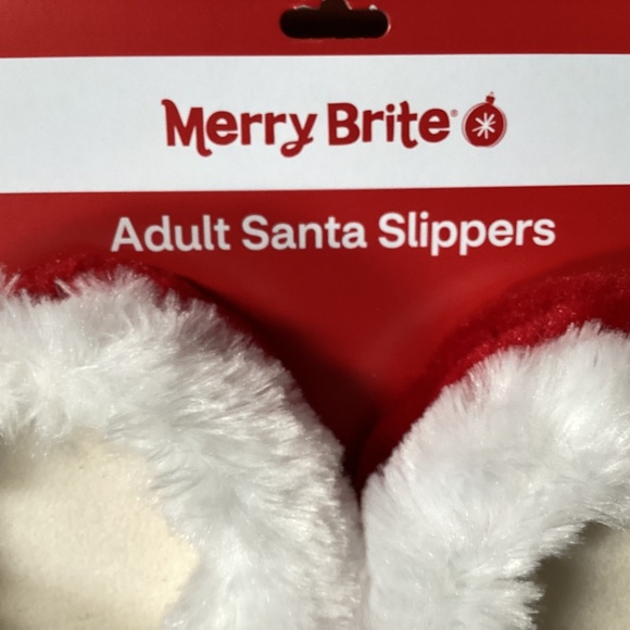 Merry Brite Adult Santa Slippers New Size M (7-8) - Picture 9 of 10